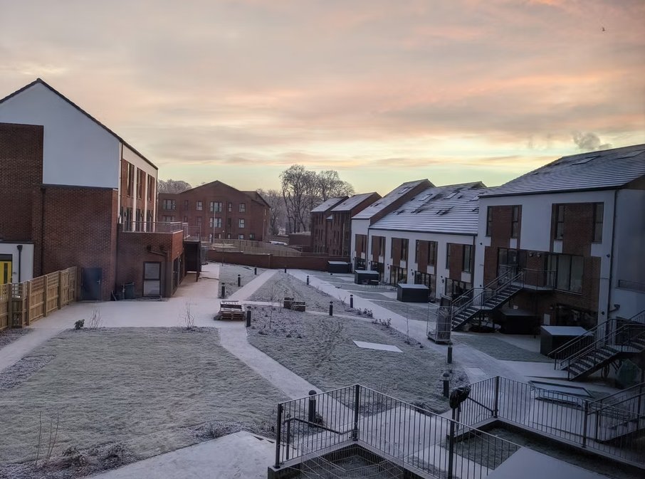 ChaCo in winter, showing the common house