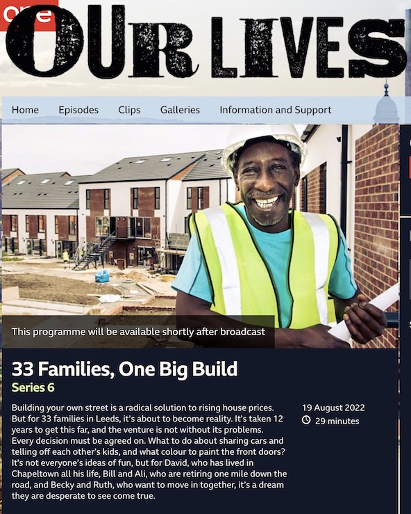 Historic image of community life at Chapeltown Cohousing